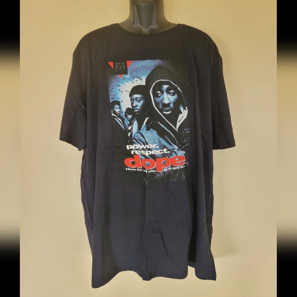Dope mens 2xl 2pac power and respect black tshirt